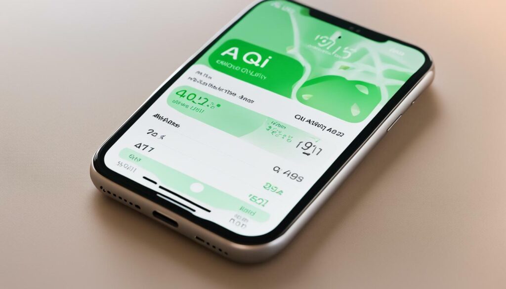 AQI Widget on iPhone