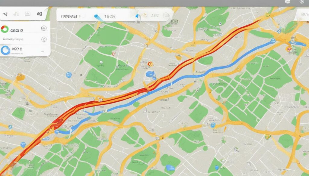 Google Maps showing air quality index and real-time traffic information