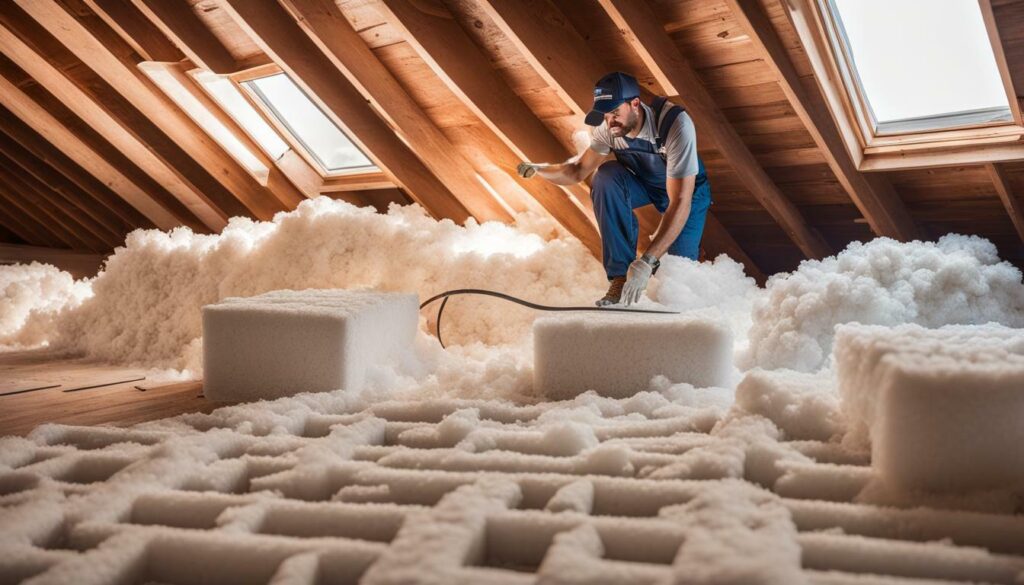 HVAC professional consulting about foam insulation